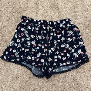 Navy floral shorts